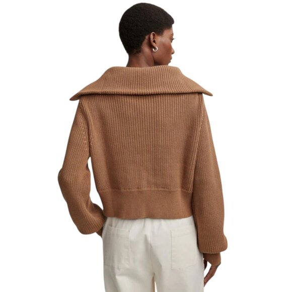 Varley Mentone Half-Zip Knit Chunky Oversized Pullover, Golden Brown, Large - Picture 2 of 6